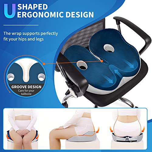 CODN Memory Foam Office Chair Cushion for All-Day Sitting, Seat Cushion, Chair Pad for Car Seat, Wheelchair and Desk Chair，Tailbone and Sciatica Pain Relief Cushion