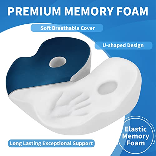 CODN Memory Foam Office Chair Cushion for All-Day Sitting, Seat Cushion, Chair Pad for Car Seat, Wheelchair and Desk Chair，Tailbone and Sciatica Pain Relief Cushion