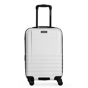ben sherman hereford spinner travel upright luggage, white, 20-inch carry on