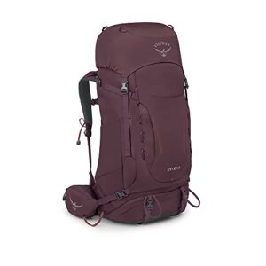 osprey kyte 58l women's backpacking backpack with hipbelt, elderberry purple, wm/l