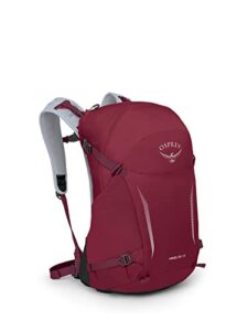 osprey hikelite 26l unisex hiking backpack, sangria red