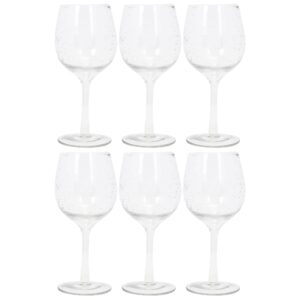 tag true living perfectly clear bubble 15 ounce tall stemmed glass set of 6, wine