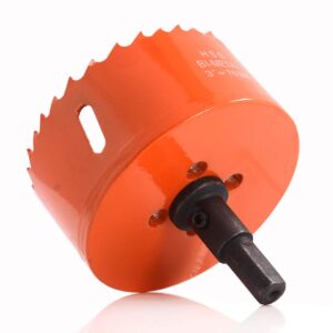 Kocopi 76mm / 3 Inch BI-Metal Hole Saw with Arbor and Replacement Pilot Drill Bit, Hole Cutter for Easily Drilling Wood, Plastic, Thin Metal