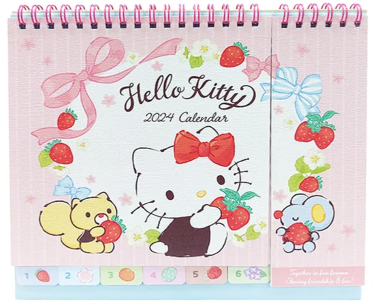 2024 Kawaii Cat Monthly Yearly Desktop Calendar