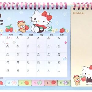 2024 Kawaii Cat Monthly Yearly Desktop Calendar