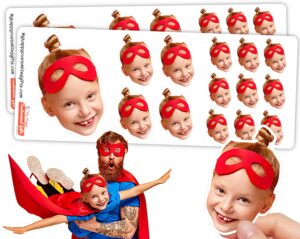 personalized face stickers - portrait | sheet with 14 stickers | customized - picture decals | waterproof | funny photo stickers | fancy gift idea