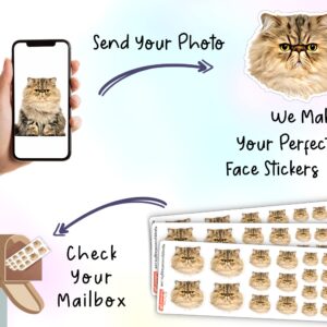 Personalized Face Stickers - Portrait | Sheet with 14 Stickers | Customized - Picture Decals | Waterproof | Funny Photo Stickers | Fancy Gift Idea