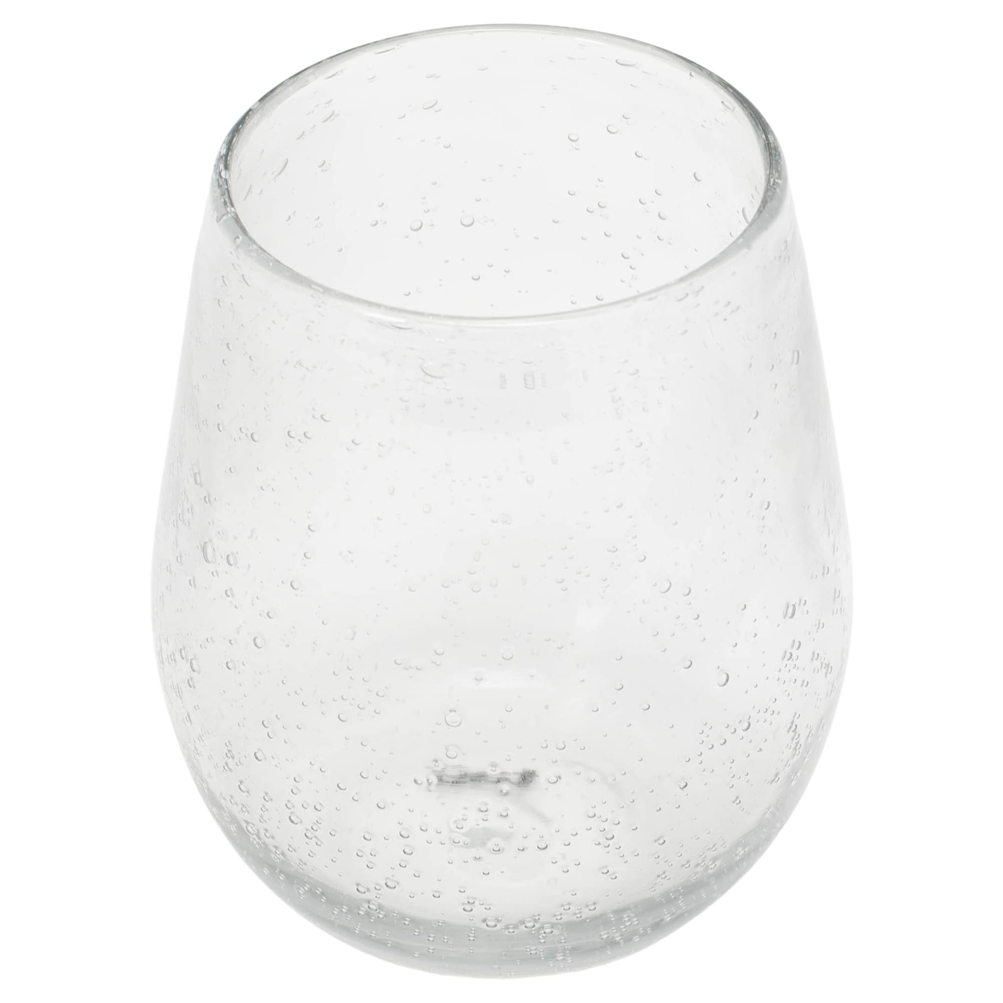 Tag True Living Bubble 14 ounce Glass Stemless Wine Tumbler Set of 6, Perfectly Clear