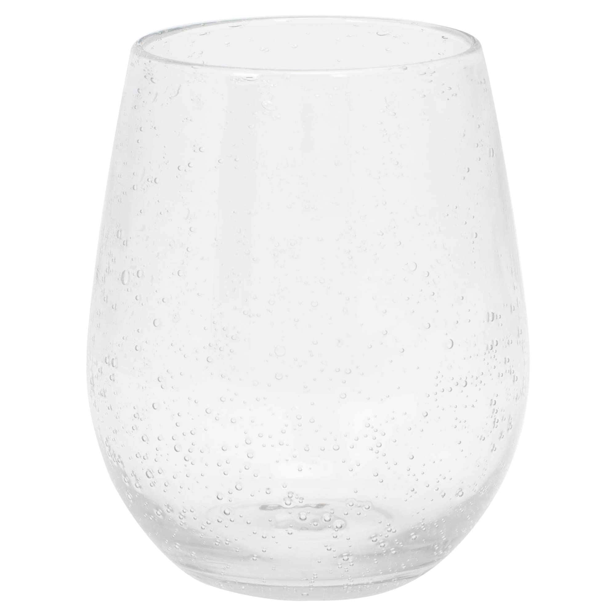 Tag True Living Bubble 14 ounce Glass Stemless Wine Tumbler Set of 6, Perfectly Clear