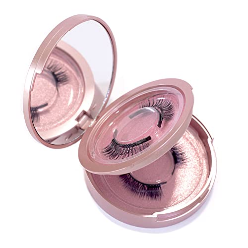 4Pcs Empty Round Lash Boxes Double-Layer Eyelash Storage Box Travel Case 3D False Eyelashes Packaging Gift Boxes Holder Organizer with Makeup Mirror Lid for Women Girl Eyelash Storage and Packaging,