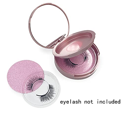 4Pcs Empty Round Lash Boxes Double-Layer Eyelash Storage Box Travel Case 3D False Eyelashes Packaging Gift Boxes Holder Organizer with Makeup Mirror Lid for Women Girl Eyelash Storage and Packaging,