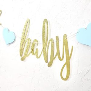 Sweet Baby Boy Banner- It’s a Boy , Baby Shower Decorations , Gender Reveal Decoration , Gold Glitter Banner Sign Garland , First Birthday Party Decoration (Sweet Baby Boy Banner)