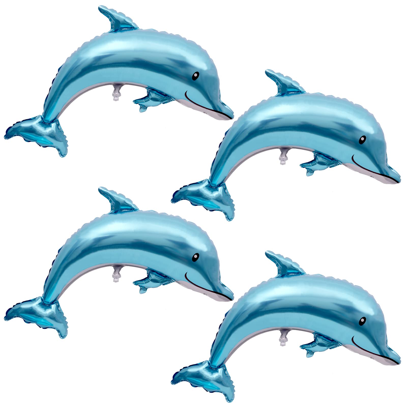 4 Pcs Dolphin Balloons Giant Dolphin Shape 46 Inch Large Foil Mylar Balloons for Birthday Party Decorations Ocean Theam Party Kids Baby Shower Weeding Gift