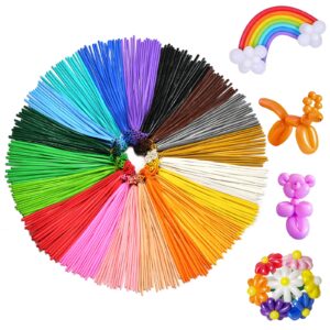 200pcs twisting balloons 260 long balloons for balloon animals, 20 assorted colors premium quality magic skinny modeling latex balloon for birthday christmas party decorations