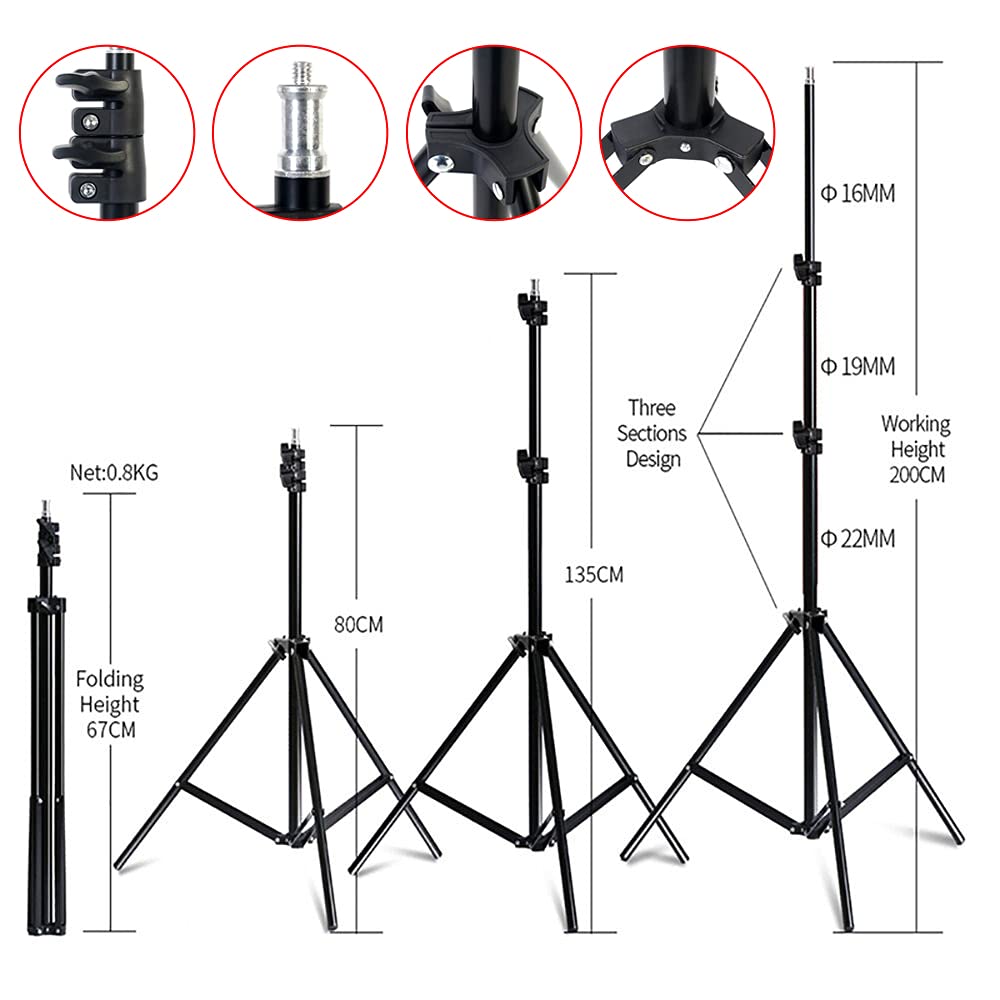 FOTOCREAT Softbox Photography Lighting Kit,19.7"X27.5" Professional Continuous Lighting System with 200W E27 Socket LED Bulbs and Remote,for Portrait Product Photo Studio Photography