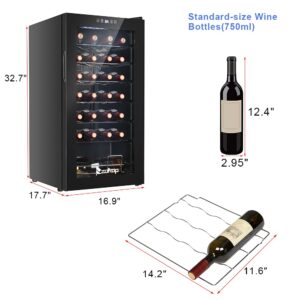 Winado 28 Bottle Compressor Wine Cooler Refrigerator w/Adjustable Temperature, Freestanding Compact Mini Wine Fridge with Digital Control & Removable Shelves