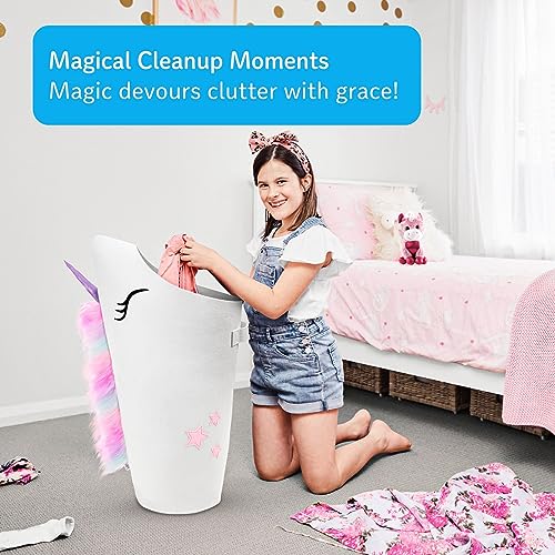 Pikl Girls Laundry Hamper Patented design Unicorn Hamper Quality Kids Hamper with Carry Handle. Use as a Unicorn basket Girls Laundry Basket Girls Hamper for Bedroom Kids Laundry Basket Unicorn Decor