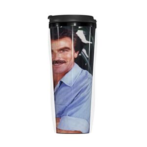 KIANSLA Tom Selleck Coffee Cup Stainless Steel Cup With Leak-Proof Lid For Hot And Cold Drinks Insulated Travel Mugs, Is A Gift For A Good Friend 12oz