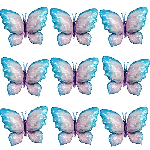 9pcs 40inch Butterfly foil balloons for butterfly theme birthday party decorations