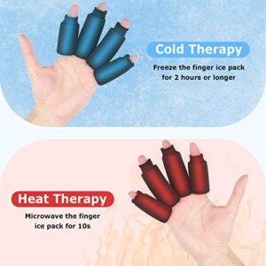 Helthrelife Finger Ice Sleeves 4 Ice Packs for Fingers, Thumbs & Toes Hot Cold Therapy for Arthritis, Tendinitis, Trigger Finger and Swollen Finger