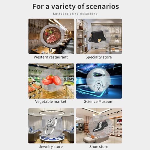 3D Hologram Fan Display, 520x520mm 3D Holofan Projector Advertising Display with 624LED, WIFI LED Video Projector, Cell Phone Projection Screen, for Christmas, Halloween,Business,Shop,Holiday(US)