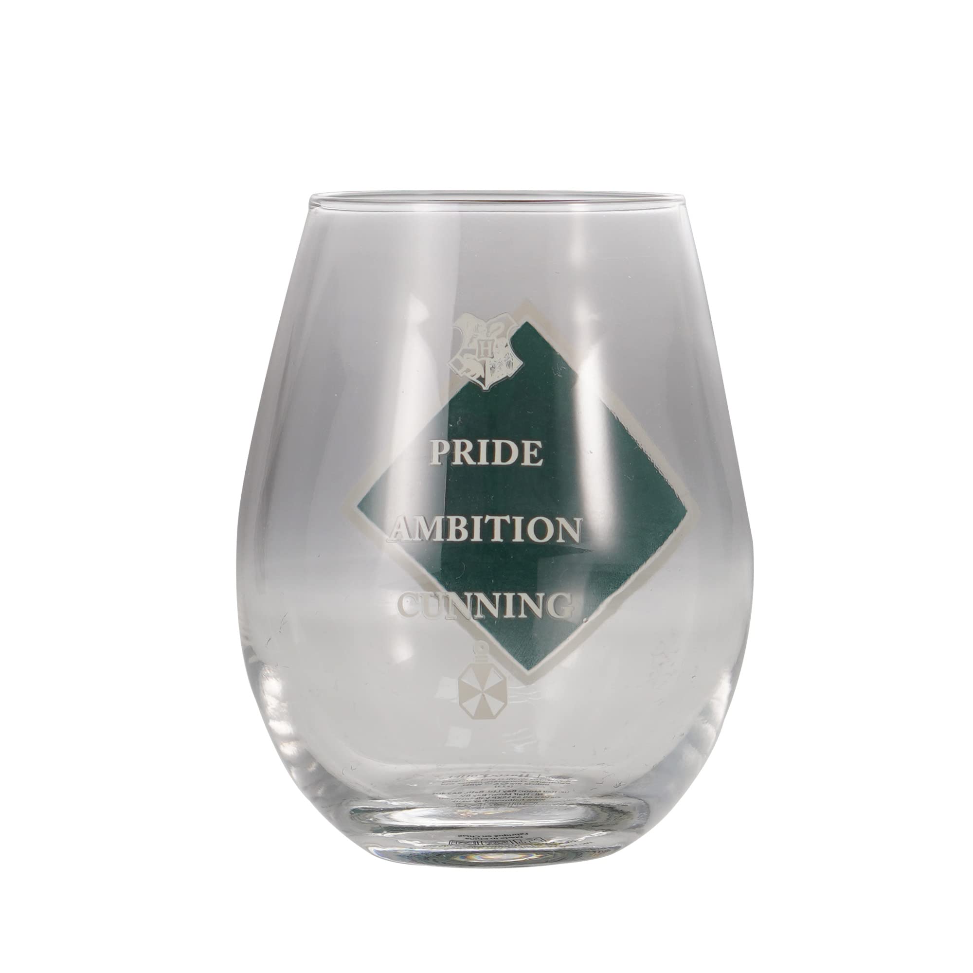 HARRY POTTER Glass Tumbler - 325ml - Proud Slytherin - Drinking Glass - Slytherin Gifts - Slytherin Merchandise