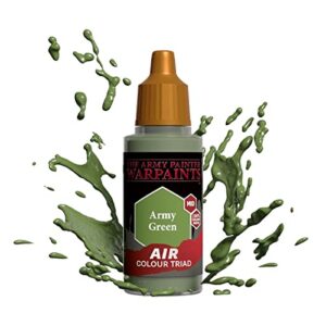 the army painter warpaint air army green - acrylic non-toxic heavily pigmented water based paint for tabletop roleplaying, boardgames, and wargames miniature model painting