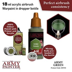 The Army Painter Warpaint Air Army Green - Acrylic Non-Toxic Heavily Pigmented Water Based Paint for Tabletop Roleplaying, Boardgames, and Wargames Miniature Model Painting