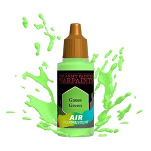 the army painter warpaint air fluorescent gauss green - acrylic non-toxic heavily pigmented water-based paint for tabletop roleplaying, boardgames, and wargames miniature model painting