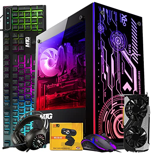 MTG Aurora 8C Gaming Tower PC- Intel Core i5 8th Gen, GeForce RTX 2060S GDDR6 8GB 256bits Graphic, 16GB Ram DDR3, 2TB Nvme, RGB Keyboard Mouse and Headphone, Webcam, Win 11 Home