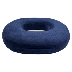 seat cushion memory foam cushion - donut cushion for relief of haemorrhoids and piles, coccyx pain, suitable for wheelchair, car seat, office or outdoor (navy blue)