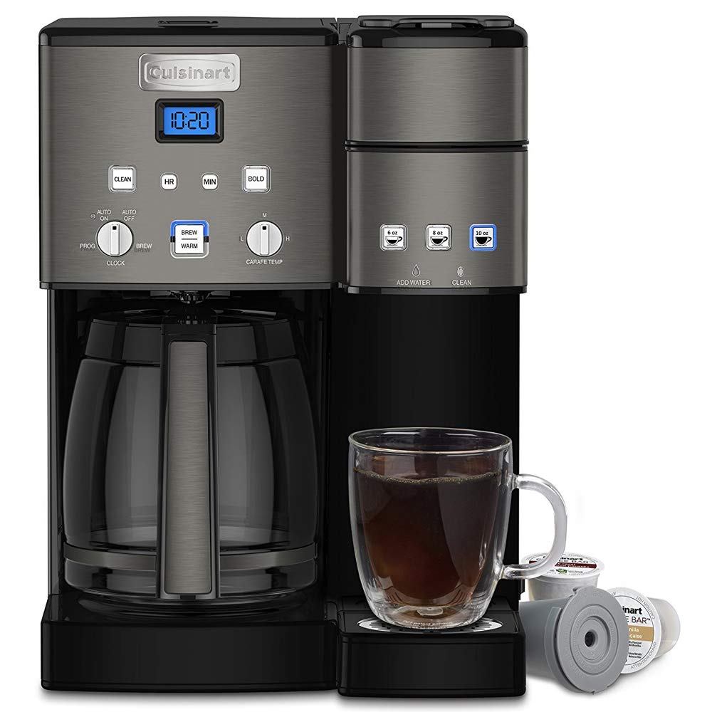 Cuisinart SS-15BKSP1 12 Cup Coffeemaker and Single Serve Brewer Black Bundle with Victor Allen Colombian Single Serve Brew Cups of Coffee 3 Pack