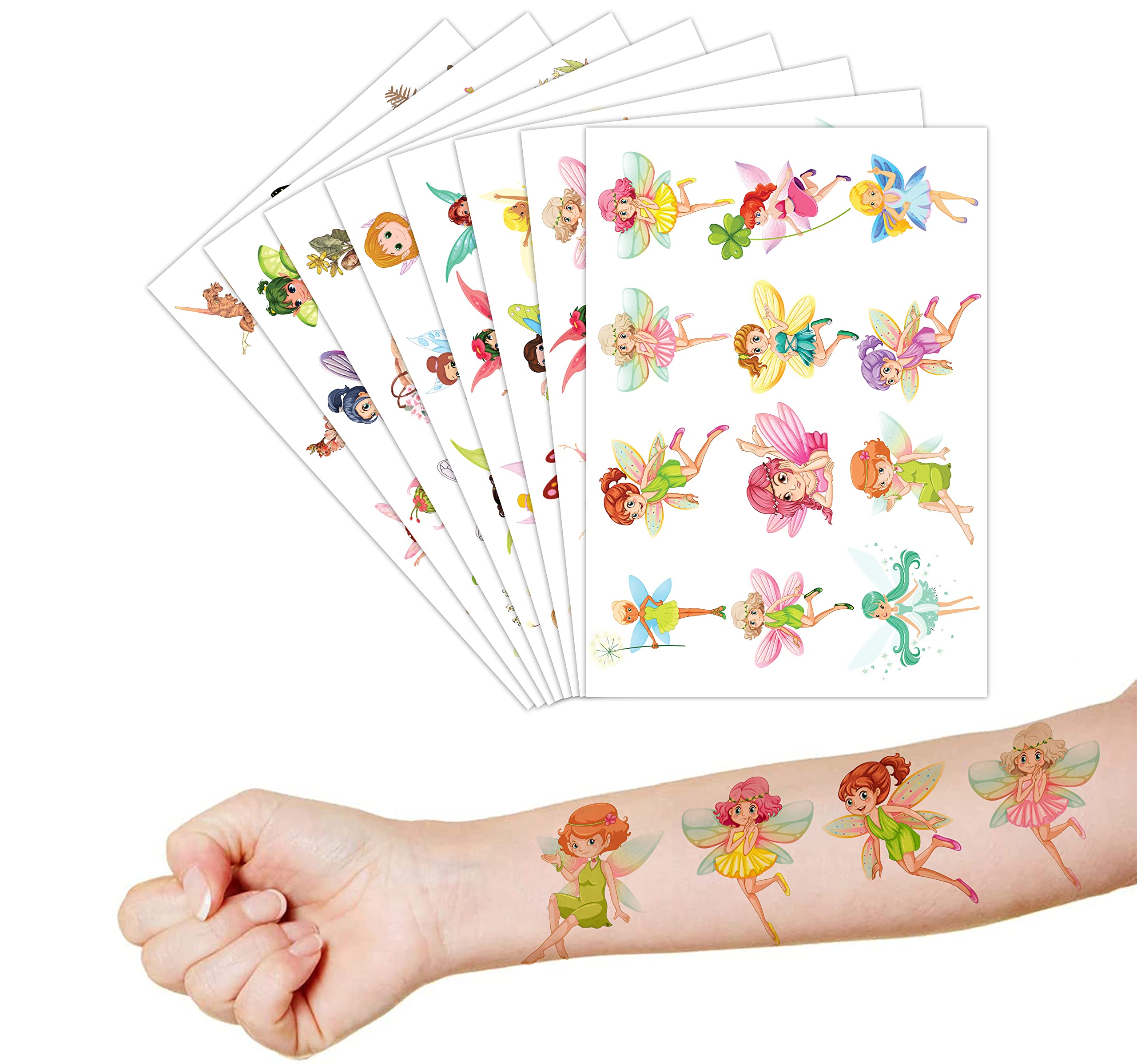 Fairy Tattoos Birthday Party Supplies Decorations Party Favors 96PCS Tattoos Stickers Cute Kids Girls Boys Gifts Classroom School Prizes Themed Christmas