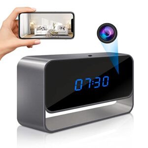 tzzh hidden camera clock, full hd 1080p wifi spy camera wireless remote camera clock with night vision and motion detection alert, nanny cam surveillance for home office security