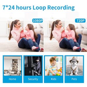 TZZH Hidden Camera Clock, Full HD 1080P WiFi Spy Camera Wireless Remote Camera Clock with Night Vision and Motion Detection Alert, Nanny Cam Surveillance for Home Office Security