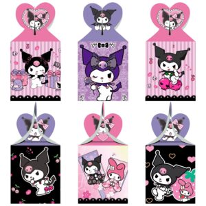 arhavi 12pcs kuromi party favor gift boxes, my melody and kuromi birthday party supplies for kawaii party decorations