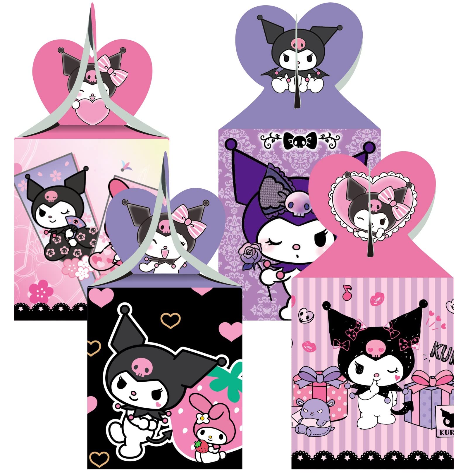 ARHAVI 12pcs Kuromi Party Favor Gift Boxes, My Melody and Kuromi Birthday Party Supplies for Kawaii Party Decorations