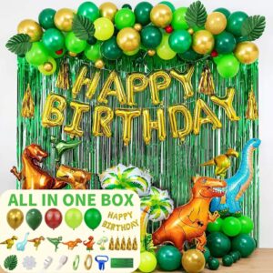 chanfo pola dinosaur birthday party supplies, dino balloons for birthday party, dinosaur birthday decorations for kids, dinosaur balloon arch kit, dinosaur themed decoration with everything