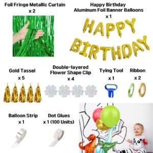 Chanfo Pola Dinosaur Birthday Party Supplies, Dino Balloons for Birthday Party, Dinosaur Birthday Decorations for Kids, Dinosaur Balloon Arch Kit, Dinosaur Themed Decoration with Everything