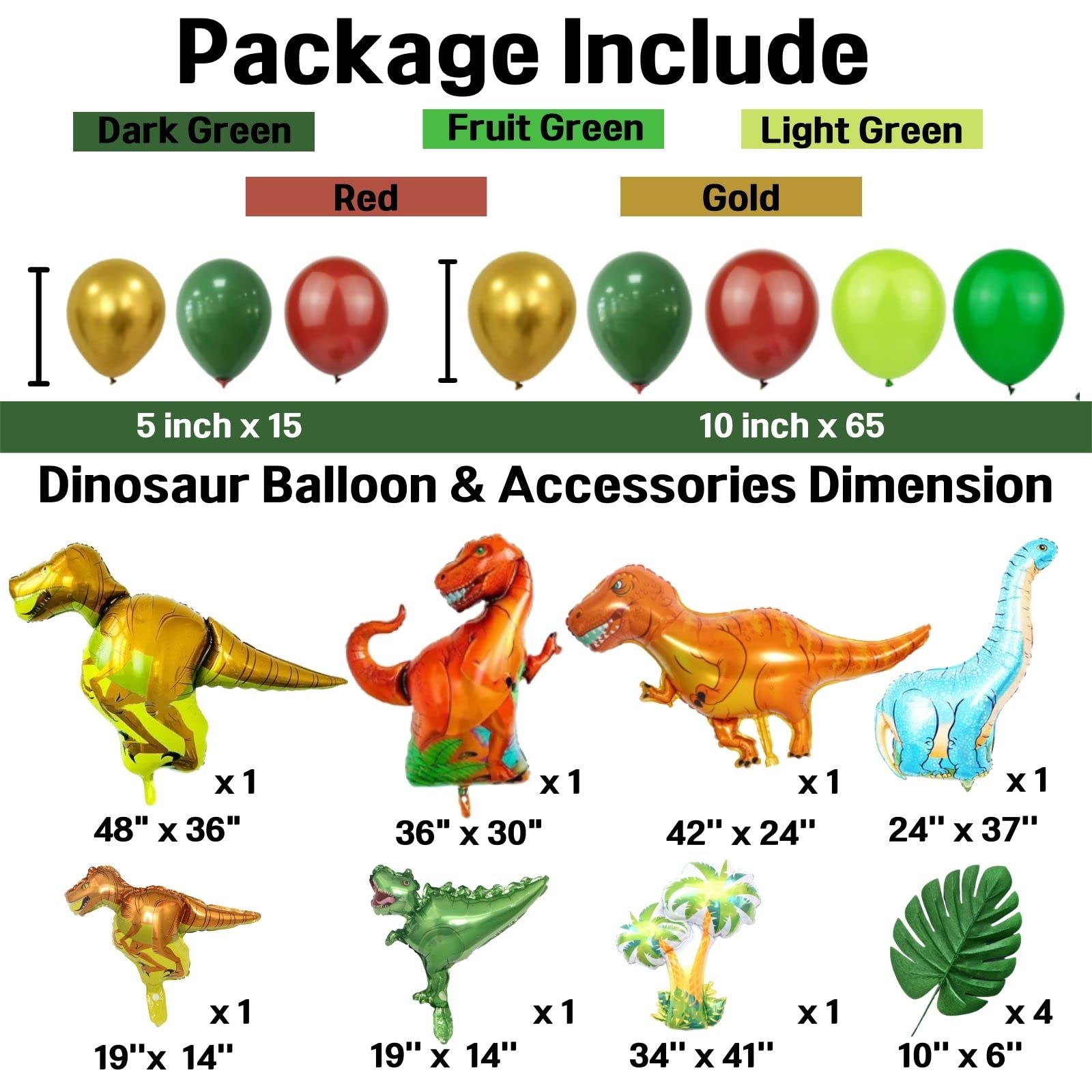 Chanfo Pola Dinosaur Birthday Party Supplies, Dino Balloons for Birthday Party, Dinosaur Birthday Decorations for Kids, Dinosaur Balloon Arch Kit, Dinosaur Themed Decoration with Everything