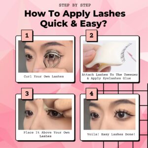 Ninetynine Dreams 5 Pairs Natural Style False Eyelashes 3D Lightweight Natural Comfortable Clear Band Daily Eyelashes Fluffy Soft Eyelashes Packs