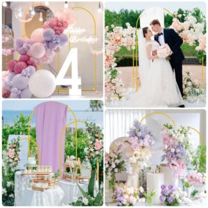 Anmakou Wedding Gold Arch Backdrop Stand 6FT,5FT,4FT Set of 3 Metal Arched Balloon Frame for Wedding Ceremony Birthday Party Baby Shower Anniversary Graduation Decoration