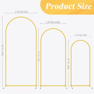 Anmakou Wedding Gold Arch Backdrop Stand 6FT,5FT,4FT Set of 3 Metal Arched Balloon Frame for Wedding Ceremony Birthday Party Baby Shower Anniversary Graduation Decoration