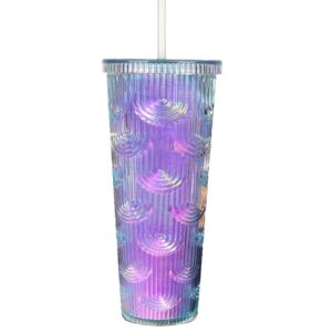 dreaming my dream 24oz studded with lid and straw tumbler, double wall insulated, reusable textured venti cup - 100% bpa free - (auroral purple)