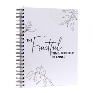 52-weeks undated, time blocking planner, increase productivity and improve time management, set annual & monthly goals, hardcover, wire bound, instructions on how to time block (white matte)