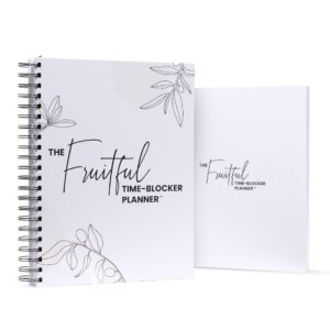 52-Weeks Undated, Time Blocking Planner, Increase Productivity and Improve Time Management, Set Annual & Monthly Goals, Hardcover, Wire Bound, Instructions on How to Time Block (White Matte)