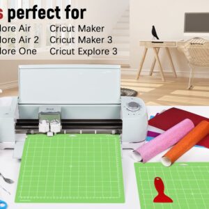 Colemoly 12x12 Cutting Mat 9 Pack Standard for Cricut Maker/Maker 3/Explore 3/Air 2/Air/One Cut Cards 2 Pack Scraper Green Grip Sticky Cricket Replacement Accessories Pad for Supplies,Quilting