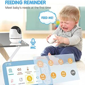 iDOO Baby Monitor, Baby Monitor with Camera and Audio 720P, Baby Monitor no WiFi with Night Vision, 5" HD Display, Remote Pan-Tilt-Zoom, 900 ft Long Range, Two-Way Talk, Room Temperature, Lullabies