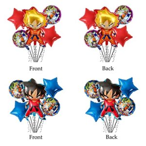10Pcs Cute Anime Party Decoration Balloons,Aluminum Film Material Double Sided Balloons,Anime Theme Party Supplies,Kawaii Birthday Party Ballons