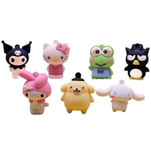 gonii 7pcs cute anime cake topper set, kawaii anime figure,anime theme party decoration supplies,gift for anime fans or friends